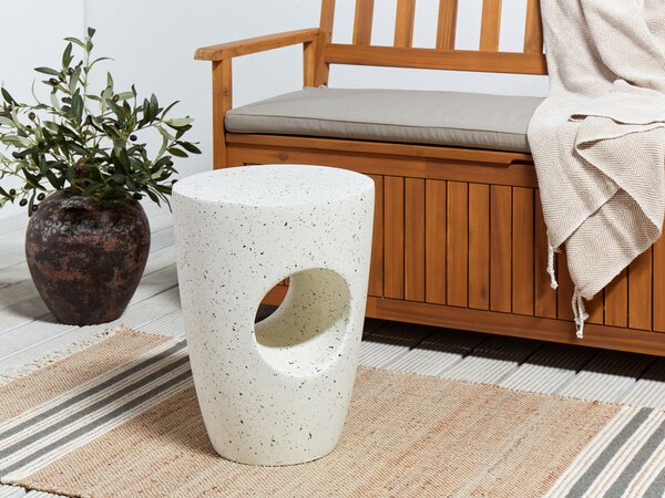 Odkládací stolek EDOLO 37 cm 37 cm Terrazzo efekt Bílé terrazzo