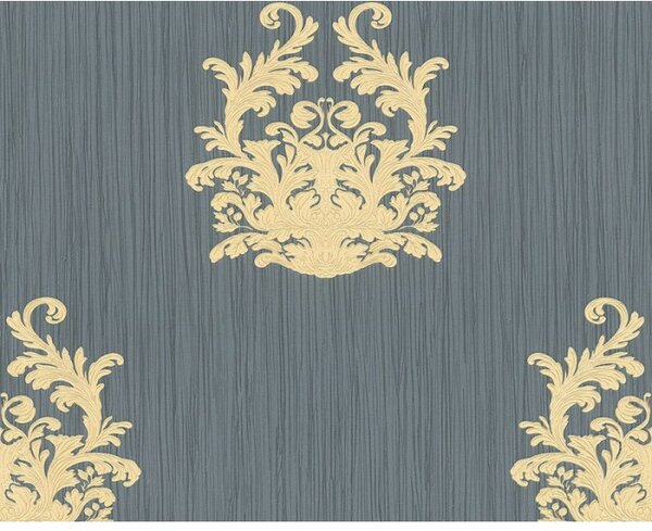 A.S. Création | Vliesová tapeta na zeď Nobile 95861-5 | 0,70 x 10,05 m | šedá, metalická, krémová