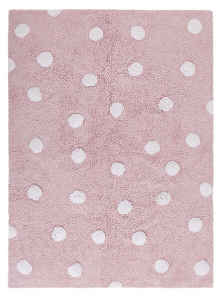 Hans Home | Přírodní koberec, ručně tkaný Polka Dots Pink-White