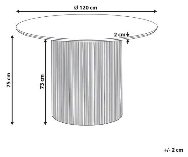 Jídelní stůl SHEHO Světle hnědá 120 cm 120 cm