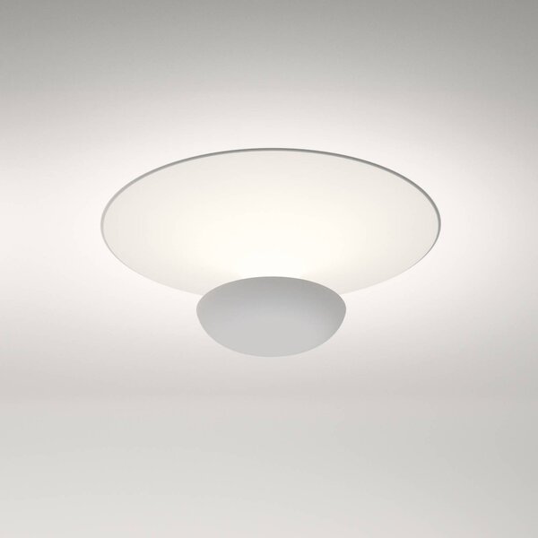 Vibia LED stropní svítidlo Funnel, bílé, hliník, Ø 35 cm, 2 700 K, stmívatelný, Obývací pokoj / jídelna, Hliník, Design