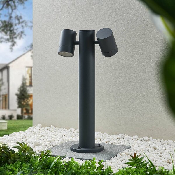 Lucande Podstavné svítidlo Maloney, 50 cm, antracit, IP54, stmívatelný, Černá, Hliník, Moderní