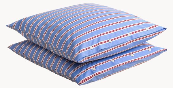 Sada povlaků na polštáře z bavlněného perkálu Striped Blue, 2 díly