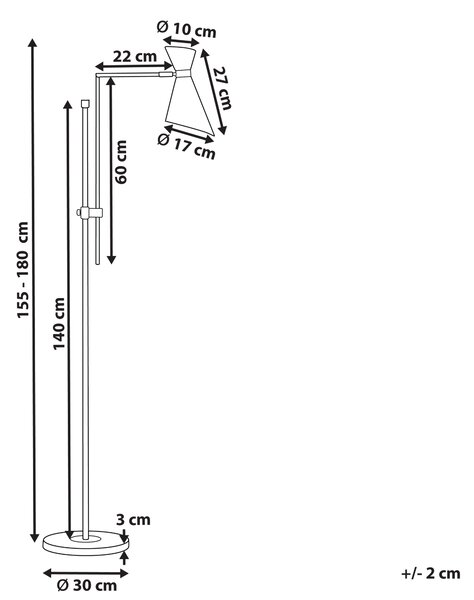 Stojací lampa MELAWI Kov Černá