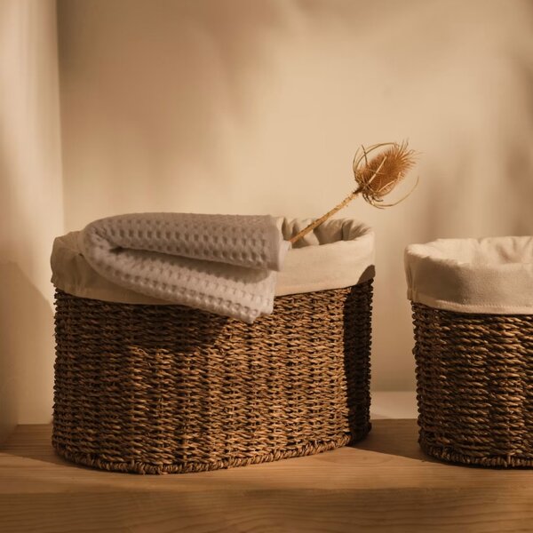 Set dvou dekorativní košů Kave Home Tossa 20/30 cm/25/35 cm z mořské trávy