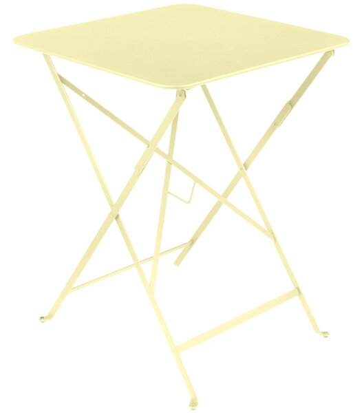 Citronově žlutý kovový skládací stůl Fermob Bistro 57 x 57 cm