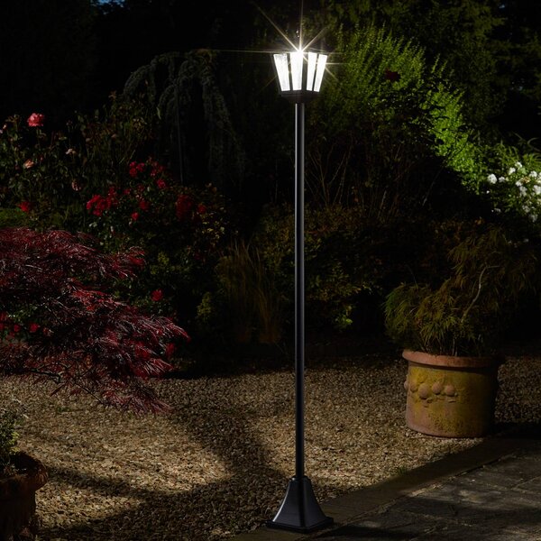 SMART GARDEN LED solární sloupové svítidlo Whitehall 365, IP44, stmívatelný, Černá, kov, Moderní, Solární lampy