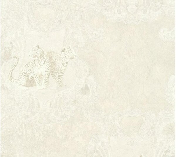 A.S. Création | Vliesová tapeta na zeď Hermitage 33543-4 | 0,53 x 10,05 m | krémová, šedá, metalická