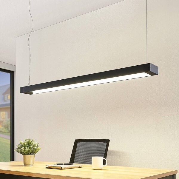 Arcchio LED závěsné svítidlo Cuna, černá, 122 cm, kov, Černá, Pracovna / kancelář, Hliník, Moderní