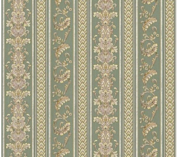 A.S. Création | Vliesová tapeta na zeď Hermitage 33547-4 | 0,53 x 10,05 m | hnědá, zlatá, zelená