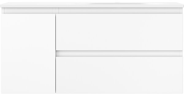 Mexen Orio, koupelnová skříňka 100 cm s pravým umyvadlem Vela, 2S, 1D, bílá matná, 91A13-10047-3-BBFFFF01-W23P01