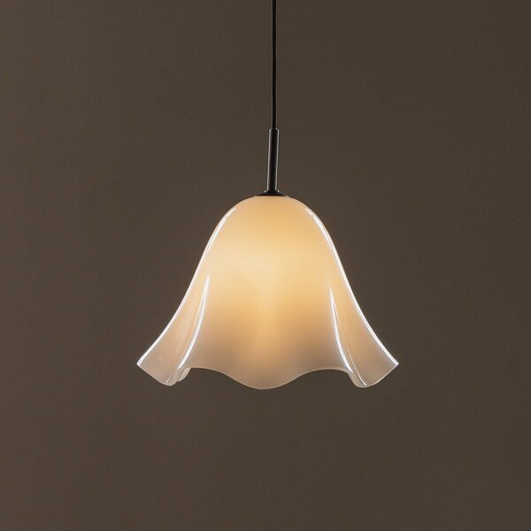 Globen Lighting Závěsné světlo Bello, bílá, sklo Ø 30 cm, stmívatelný, Bílá / opál, Obývací pokoj / jídelna, Sklo, Skandinávský