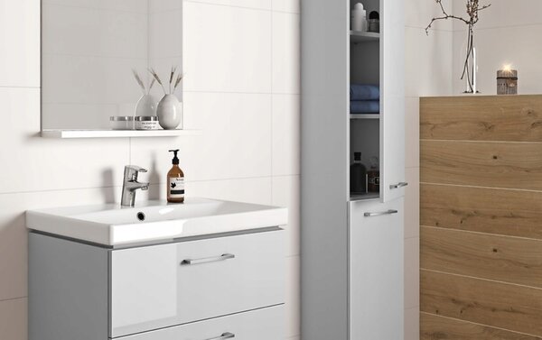 Cersanit - SET skříňka + umyvadlo, bílý lesk, LARA COMO 50, S801-146-DSM