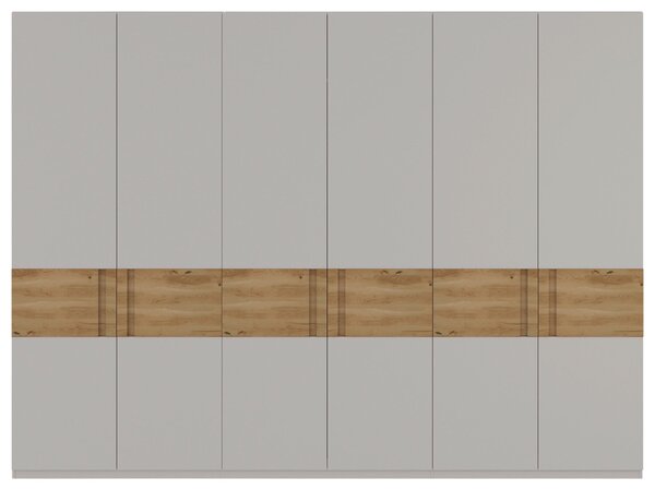 ŠATNÍ SKŘÍŇ S OTOČNÝMI DVEŘMI, dub, barvy dubu, světle šedá, 302/218/60 cm Dieter Knoll - Šatní skříně