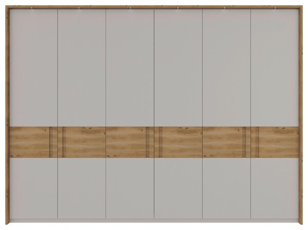 ŠATNÍ SKŘÍŇ S OTOČNÝMI DVEŘMI, dub, barvy dubu, světle šedá, 302/218/60 cm Dieter Knoll - Šatní skříně
