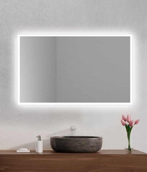 Zrcadlo na zeď chodbu do pokoje ložnice koupelny předsíně MOONLIGHT 70 x 120 cm s LED podsvíceným okrajem po celém obvodu 412-344