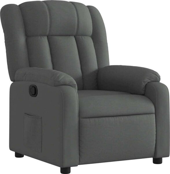 Polohovací křeslo tmav edé textil