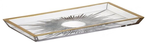 KŘIŠŤÁLOVÝ PODNOS BOHEMIA FIREWORKS GOLD 340MM