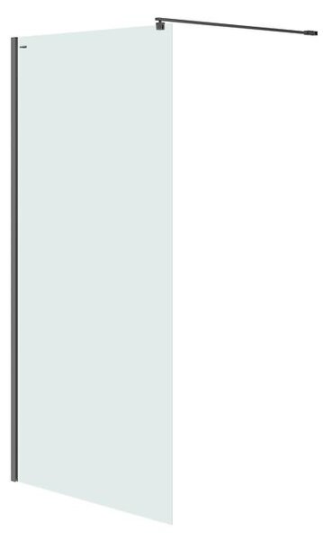 CERSANIT - Sprchová zástěna WALK-IN MILLE BLACK 120x200, čiré sklo S161-004
