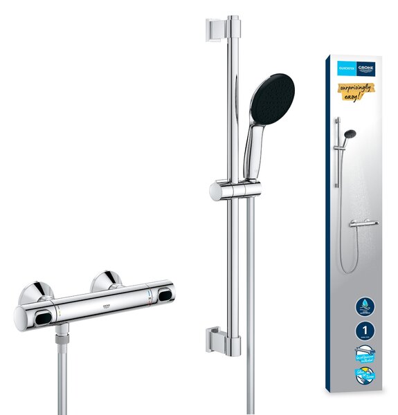 Grohe Precision Flow sprchová baterie nastěnná s termostatem StarLight Chrome 34800001