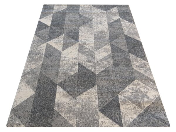 Makro Abra Moderní kusový koberec VISTA 01 Trojúhelníky šedý Rozměr: 200x290 cm