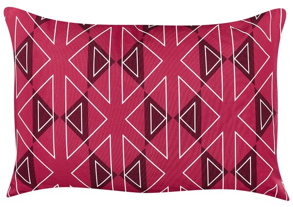 Sada 2 venkovních polštářů MEZZANO Geometrický vzor 40 x 60 cm Fuchsiová
