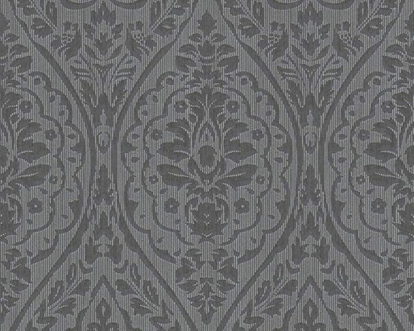 A.S. Création | Vliesová tapeta na zeď Tessuto II 96195-7 | 0,53 x 10,05 m | šedá, černá