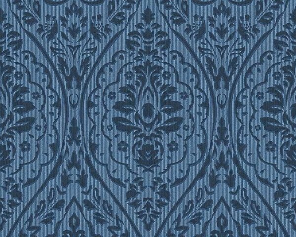 A.S. Création | Vliesová tapeta na zeď Tessuto II 96195-8 | 0,53 x 10,05 m | modrá, bílá