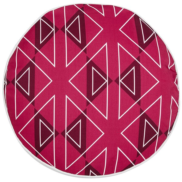Sada 2 venkovních polštářů MEZZANO Geometrický vzor 40 x 40 cm Růžová