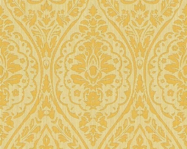 A.S. Création | Vliesová tapeta na zeď Tessuto II 96195-1 | 0,53 x 10,05 m | bílá, žlutá, zlatá
