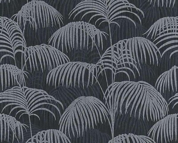 A.S. Création | Vliesová tapeta na zeď Tessuto II 96198-4 | 0,53 x 10,05 m | šedá, černá