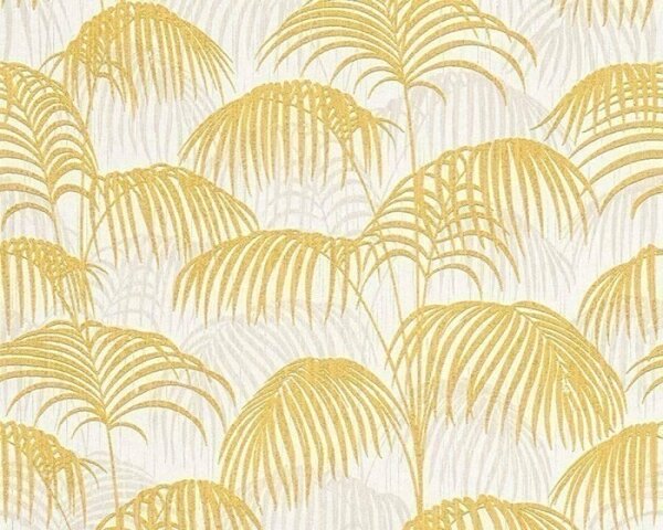 A.S. Création | Vliesová tapeta na zeď Tessuto II 96198-2 | 0,53 x 10,05 m | žlutá, bílá
