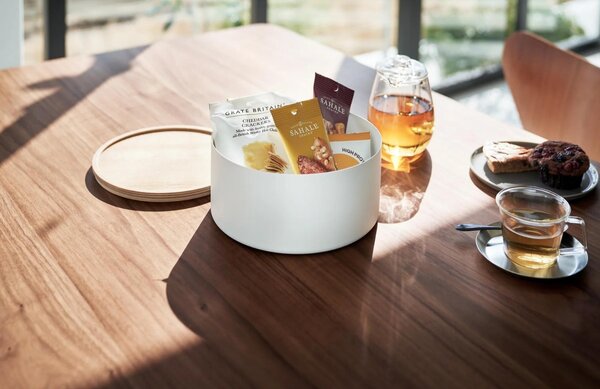 Bílý kovový úložný box Yamazaki Rin 22 cm