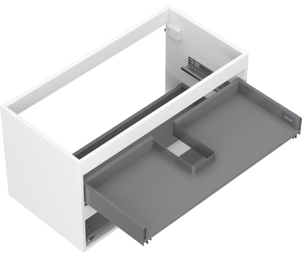 Mexen Box-A, závěsná skříňka 90 cm, 2 zásuvky, bílá matná, 91AX0-0900-470-2-01