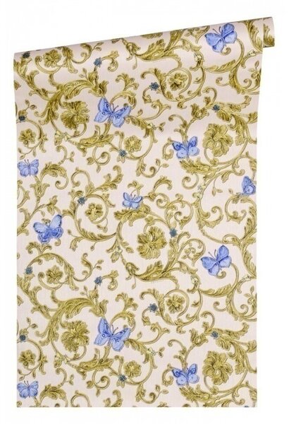 A.S. Création | Vliesová tapeta na zeď Versace 34325-6 | 0,70 x 10,05 m | růžová, zlatá, modrá