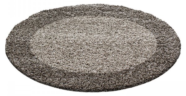 Hans Home | Kusový koberec Life Shaggy 1503 taupe kruh - 200x200 (průměr) kruh