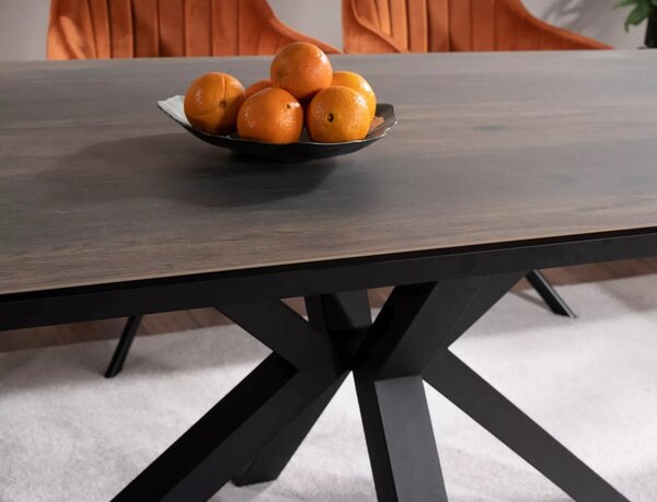Signal Rozkládací jídelní stůl Columbus Ceramic 160/240 cm hnědý/černý