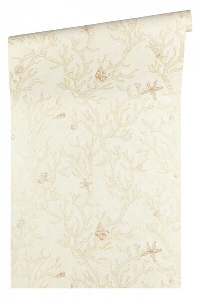 A.S. Création | Vliesová tapeta na zeď Versace 34496-1 | 0,70 x 10,05 m | metalická, krémová, béžová