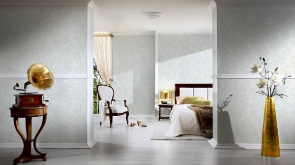 A.S. Création | Vliesová tapeta na zeď Versace 34497-2 | 0,70 x 10,05 m | metalická, modrá