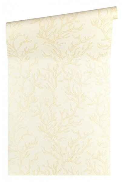 A.S. Création | Vliesová tapeta na zeď Versace 34497-1 | 0,70 x 10,05 m | metalická, krémová
