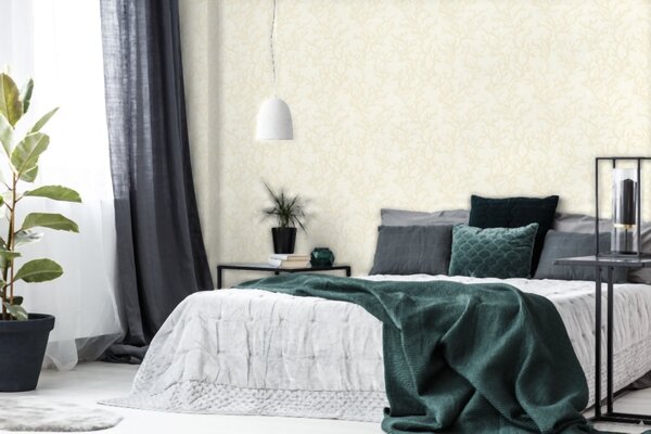 A.S. Création | Vliesová tapeta na zeď Versace 34497-1 | 0,70 x 10,05 m | metalická, krémová