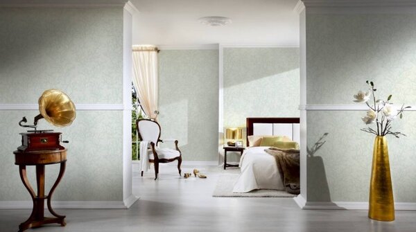 A.S. Création | Vliesová tapeta na zeď Versace 34497-3 | 0,70 x 10,05 m | metalická, zelená