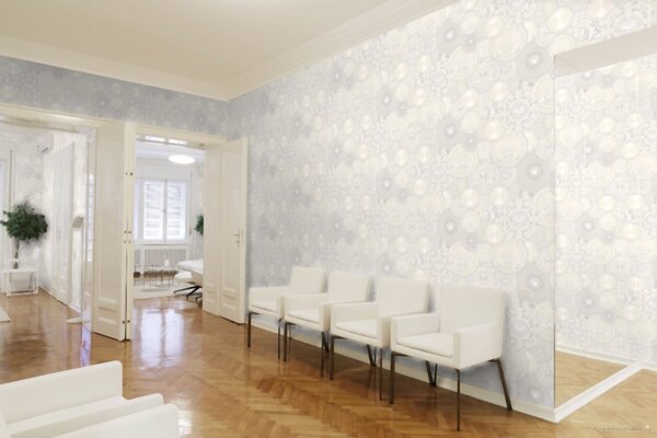 A.S. Création | Vliesová tapeta na zeď Versace 34901-4 | 0,70 x 10,05 m | bílá, metalická, šedá