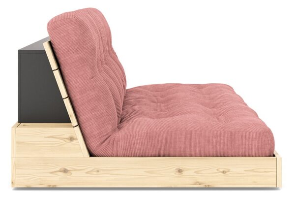 Růžová manšestrová rozkládací pohovka 196 cm Base – Karup Design