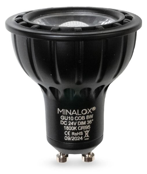 LED žárovka Minalox GU10, 8W, 24V, 1800K, 36°