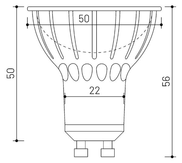 LED žárovka Minalox GU10, 8W, 24V, 4000K, 60° Barva: Černá