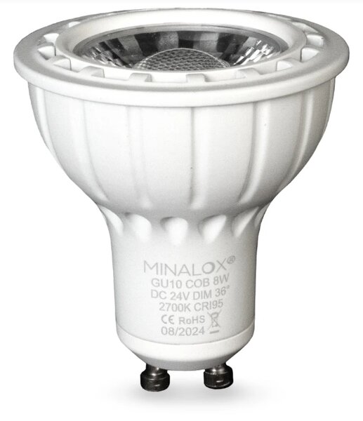 LED žárovka Minalox GU10, 8W, 24V, 2700K, 36° Barva: Černá