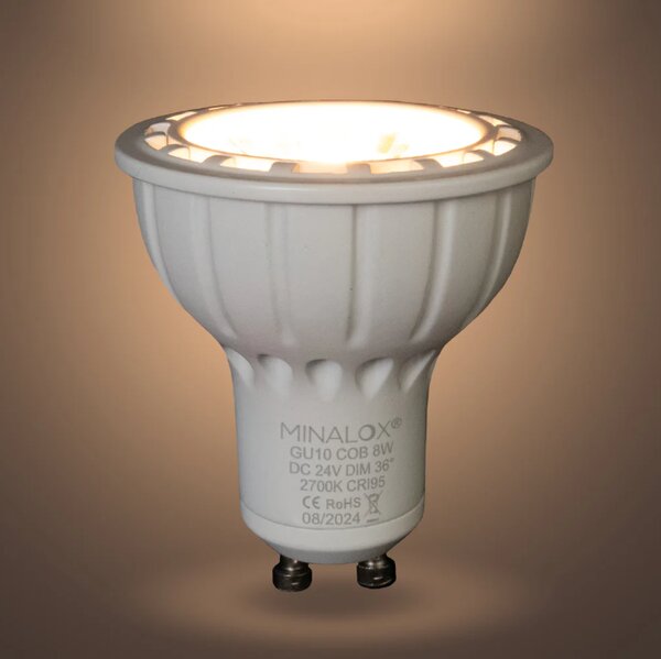 LED žárovka Minalox GU10, 8W, 24V, 2700K, 36° Barva: Černá