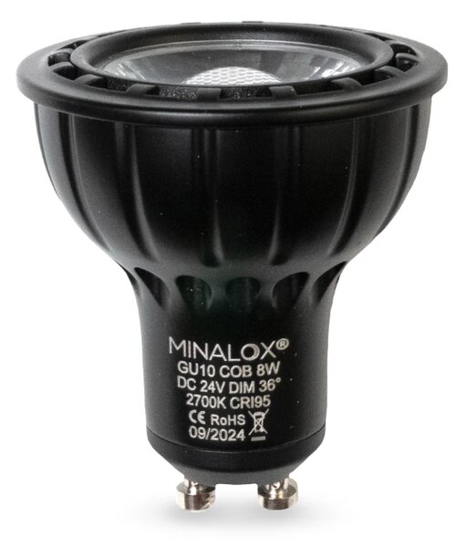 LED žárovka Minalox GU10, 8W, 24V, 2700K, 36° Barva: Černá