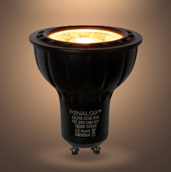 LED žárovka Minalox GU10, 8W, 24V, 1800K, 60° Barva: Bílá